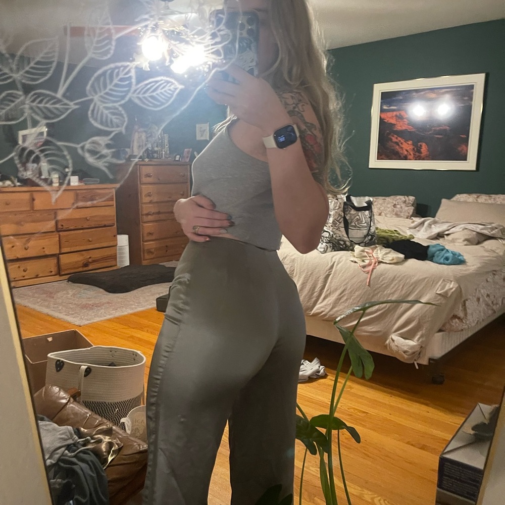 Vintage Satin Silver Pants